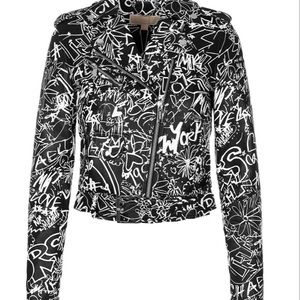 RARE!!- l Michael Kors Graffiti Urban Moto Jacket. NWOT never worn PRICE FIRM